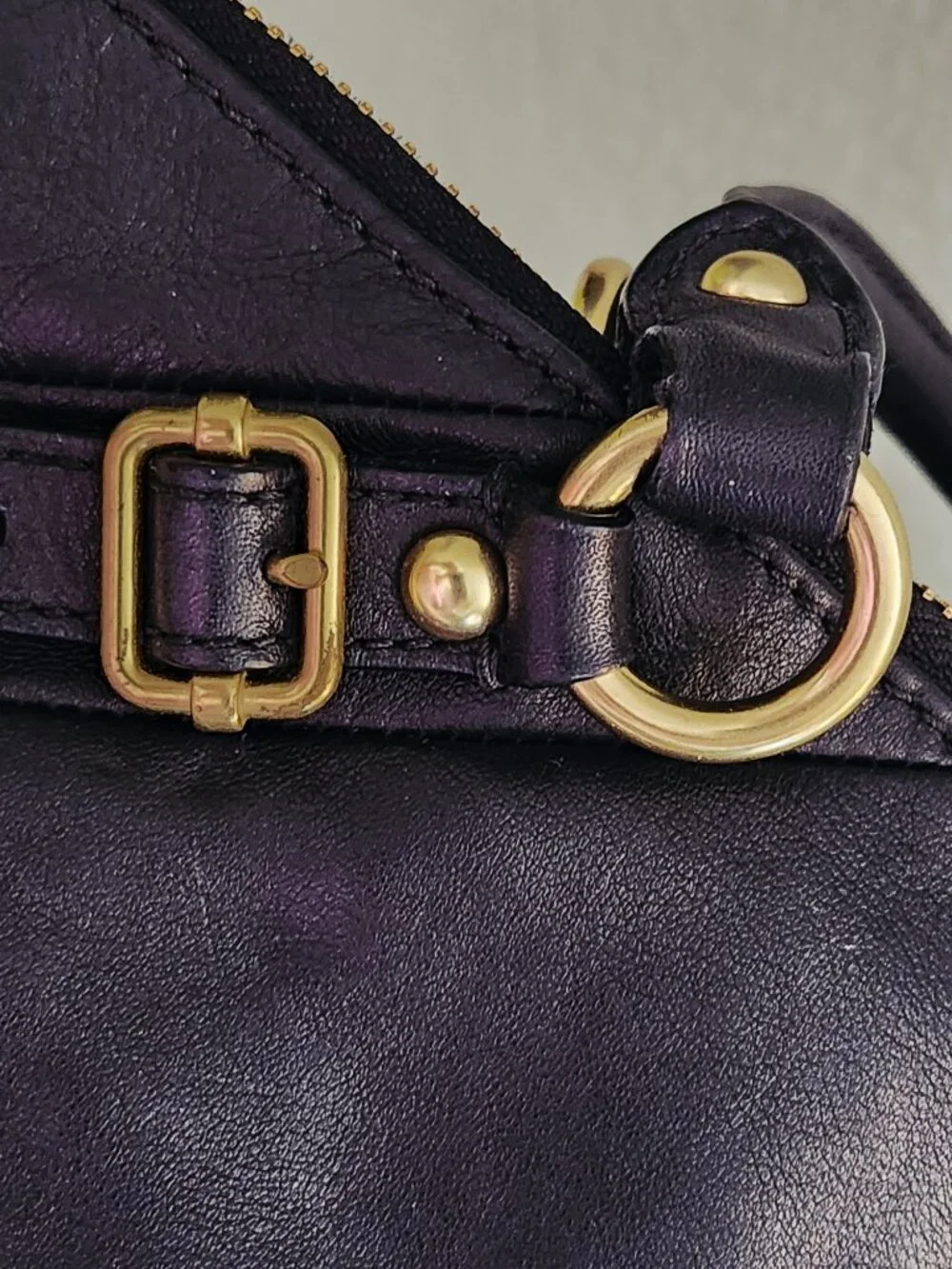 Euc Coach Madison Sophia Black Leather Shoulder Bag Handbag Purse